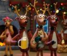 Группа Рождество оленей отмечают Рождество